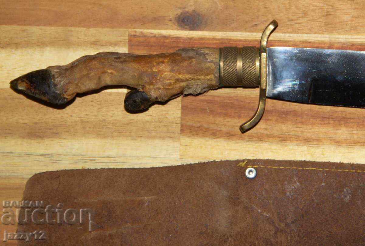 Solid hunting knife with a hoof handle - 6