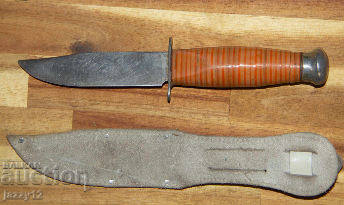 Old tourist/hunting knife with sheath - 7