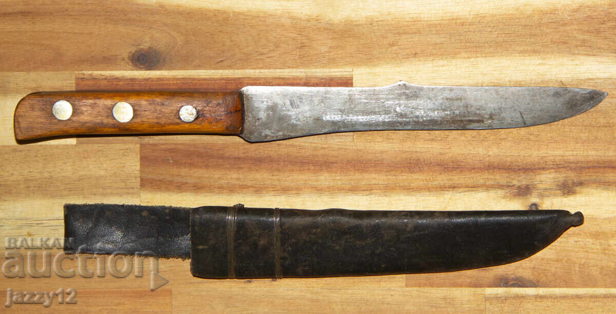 Παλιό κυνηγετικό μαχαίρι ξύλινη λαβή με τιμή 200.00 BGN | € 102.26