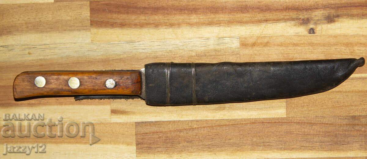 Δημοπρασία Παλιό κυνηγετικό μαχαίρι ξύλινη λαβή