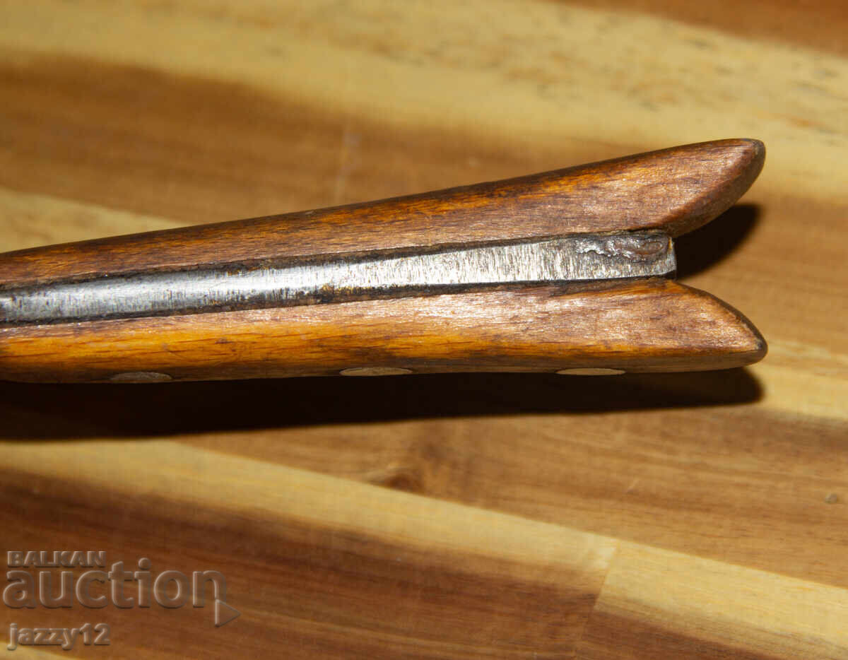 Παλιό κυνηγετικό μαχαίρι ξύλινη λαβή - 7