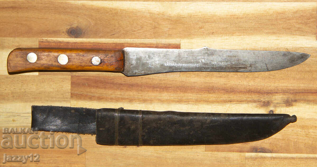 Παλιό κυνηγετικό μαχαίρι ξύλινη λαβή