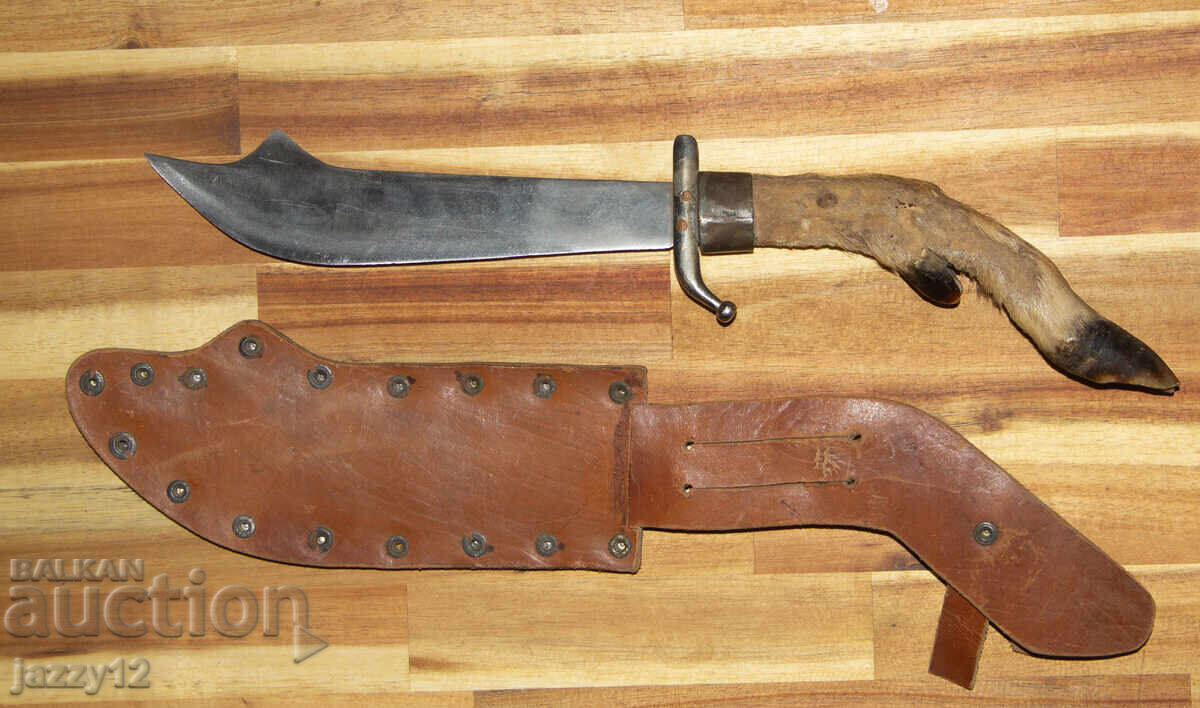 Solid hunting knife with a hoof handle - 5