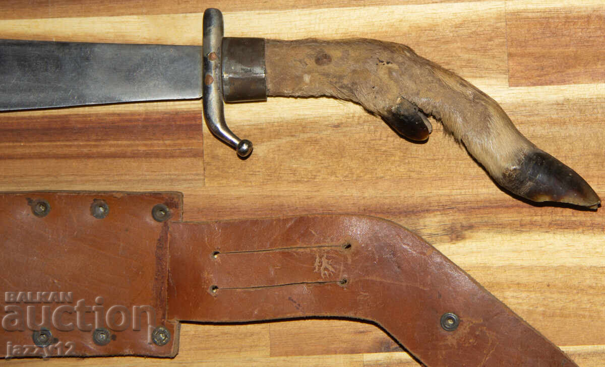 Solid hunting knife with a hoof handle - 6