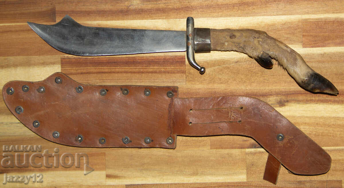 Solid hunting knife with a hoof handle - 7