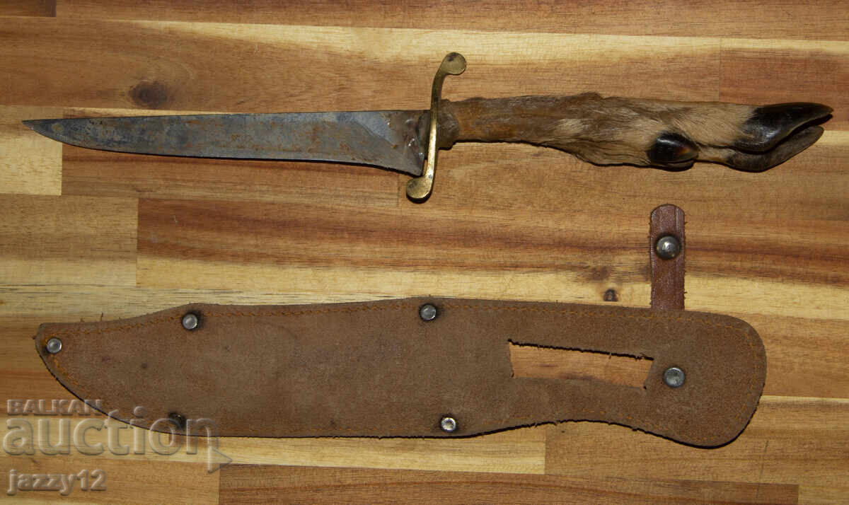 Cuțit de vânătoare solid cu mâner din copită - 6 Cuțit de vânătoare solid cu mâner din copită - 6