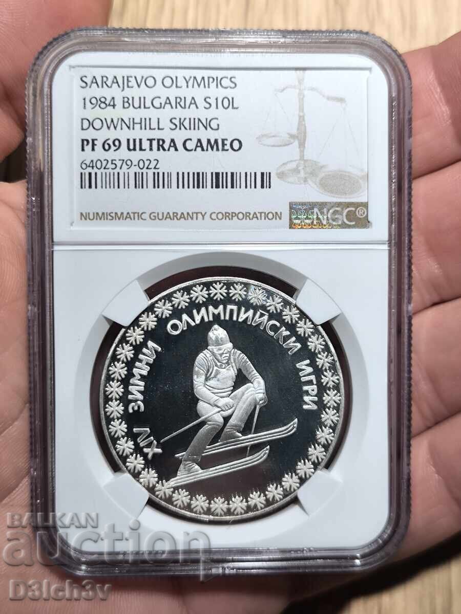 10 Leva 1984 Sarajevo PF 69 ULTRA CAMEO * NGC ⭐TOP POP ⭐ with price 900.00 BGN | € 460.16