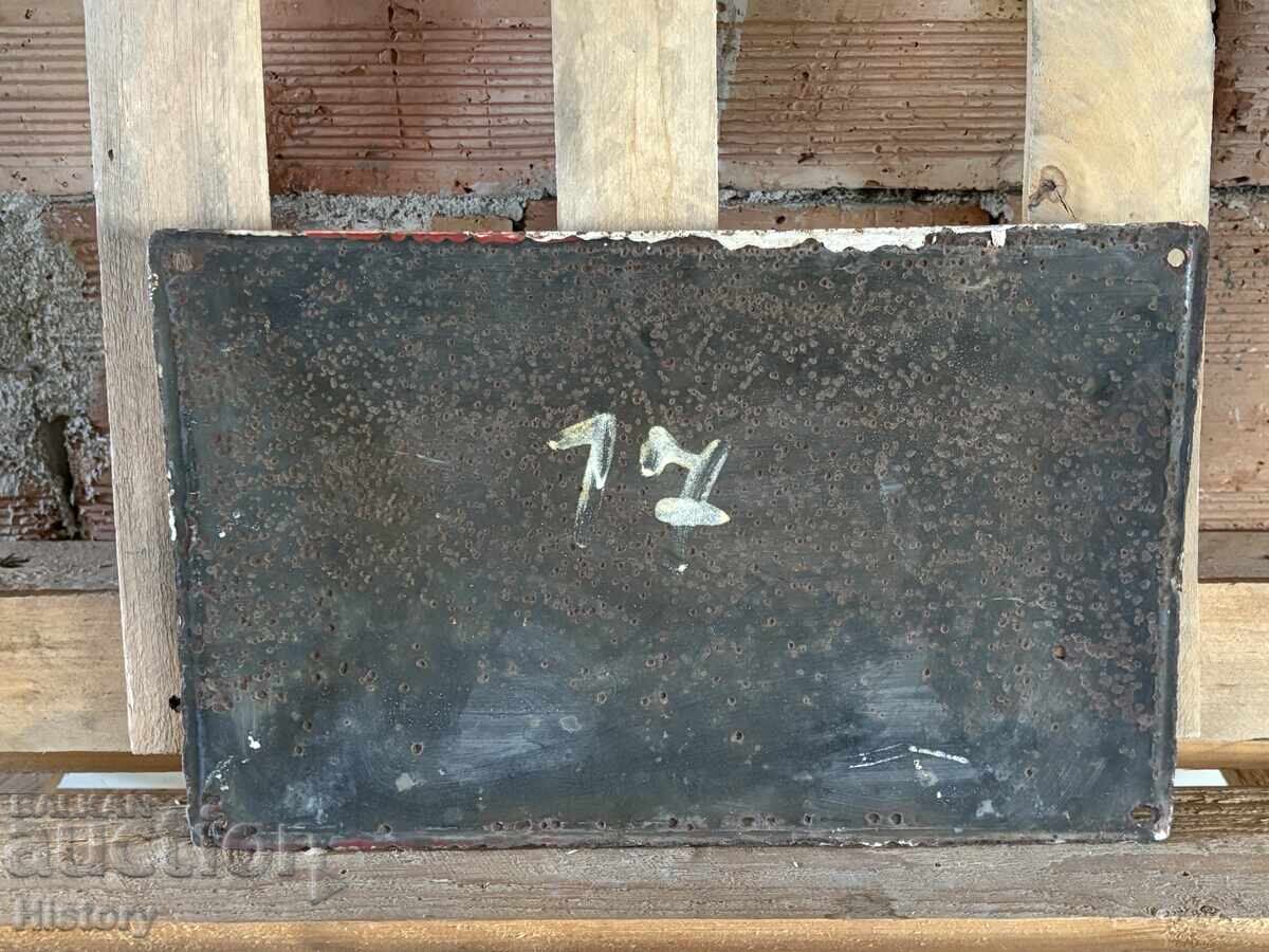 Auction Enamel plate Auction Enamel plate