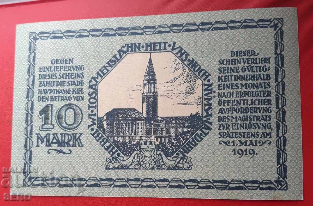 Τραπεζογραμμάτιο-Γερμανία-Σλέσβιχ-Χολστάιν-Κίελο-10 μάρκες 1918 με τιμή 6.00 BGN | € 3.07