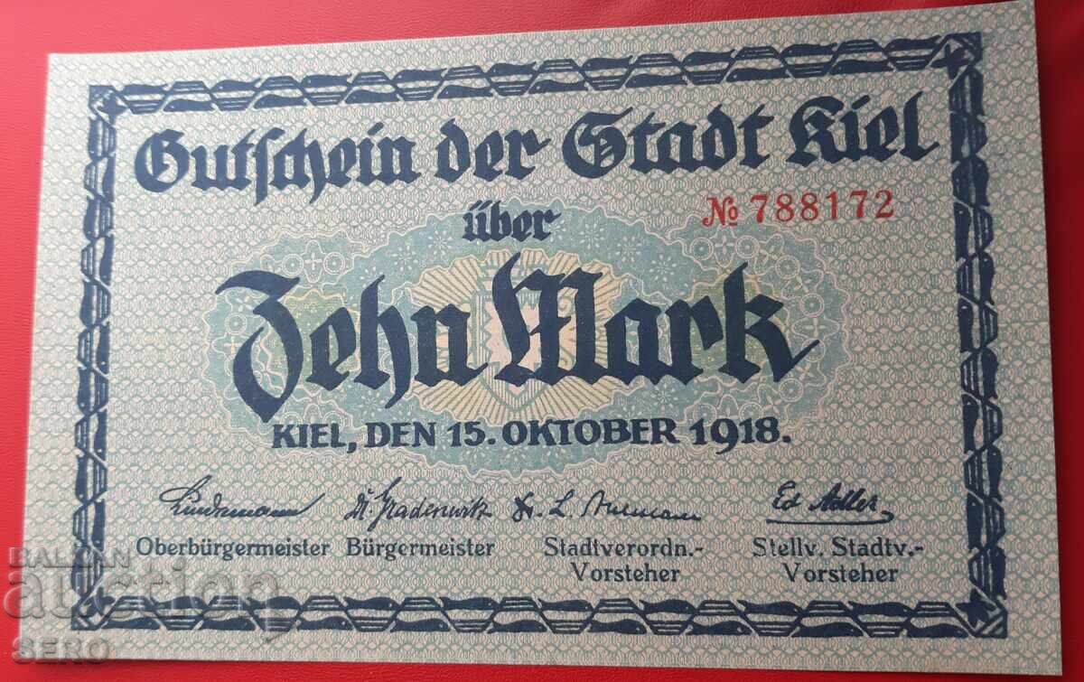 Τραπεζογραμμάτιο-Γερμανία-Σλέσβιχ-Χολστάιν-Κίελο-10 μάρκες 1918