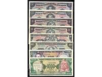 ECUADOR lot of 8 banknotes Sucres 1982/1988 Uncirculated