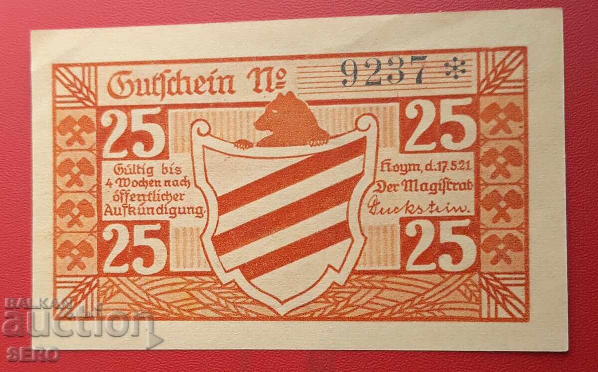 Banknote-Germany-Saxony-Heim-25 Pfennig 1921