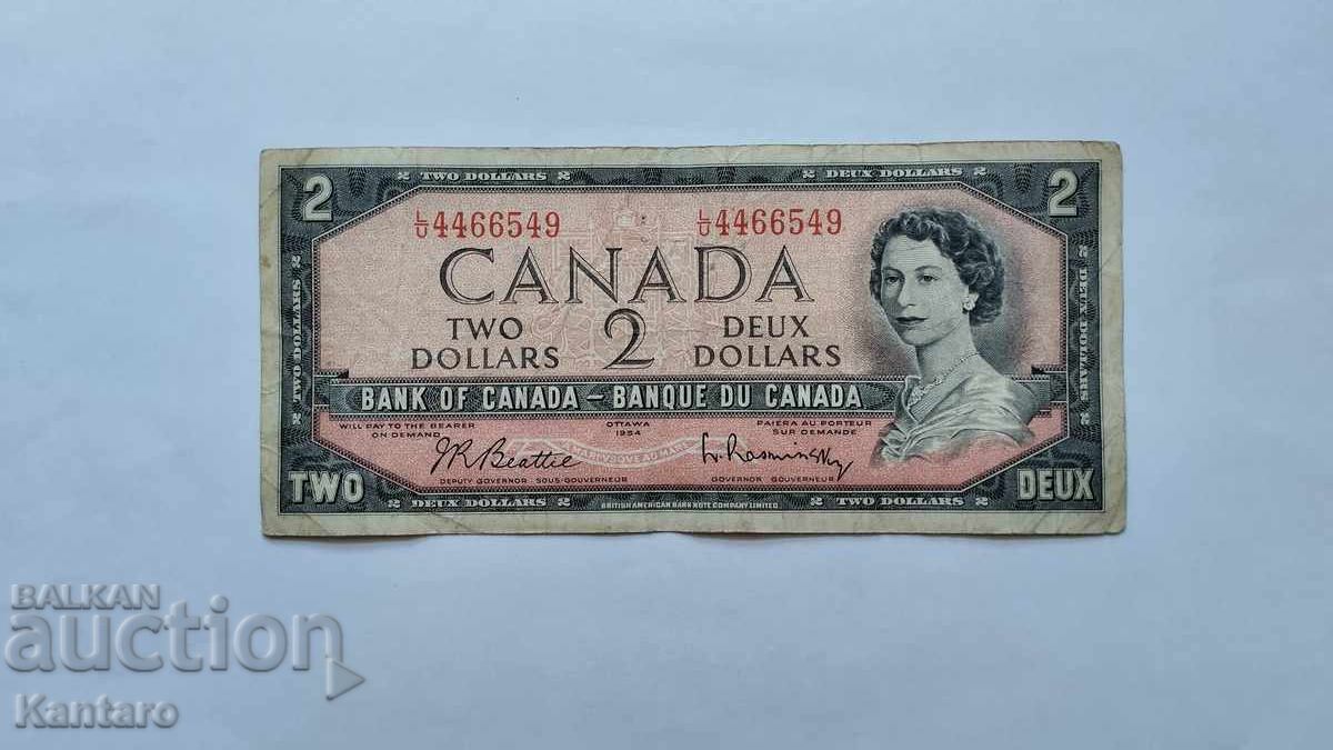 Bancnotă - CANADA - 2 dolari - 1954 Bancnotă - CANADA - 2 dolari - 1954