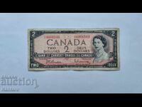 Банкнота - КАНАДА - 2 долара - 1954 г.