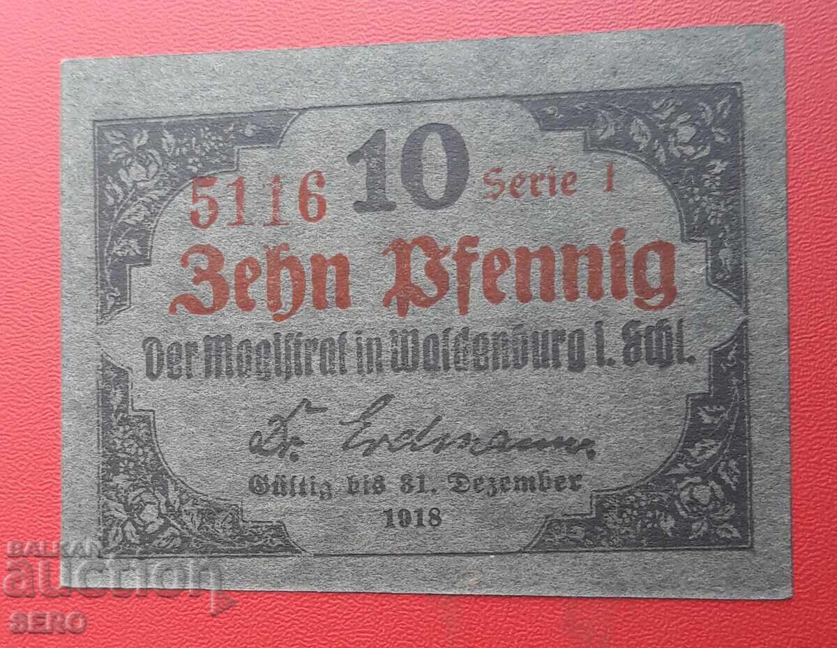 Banknote - Germany - Baden-Württemberg - Waldenburg - 10 Pfennig 1918