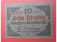 Τραπεζογραμμάτιο-Γερμανία-Βάδη-Βυρτεμβέργη-Βάλντενμπουργκ-10 πφένιγκ 1918