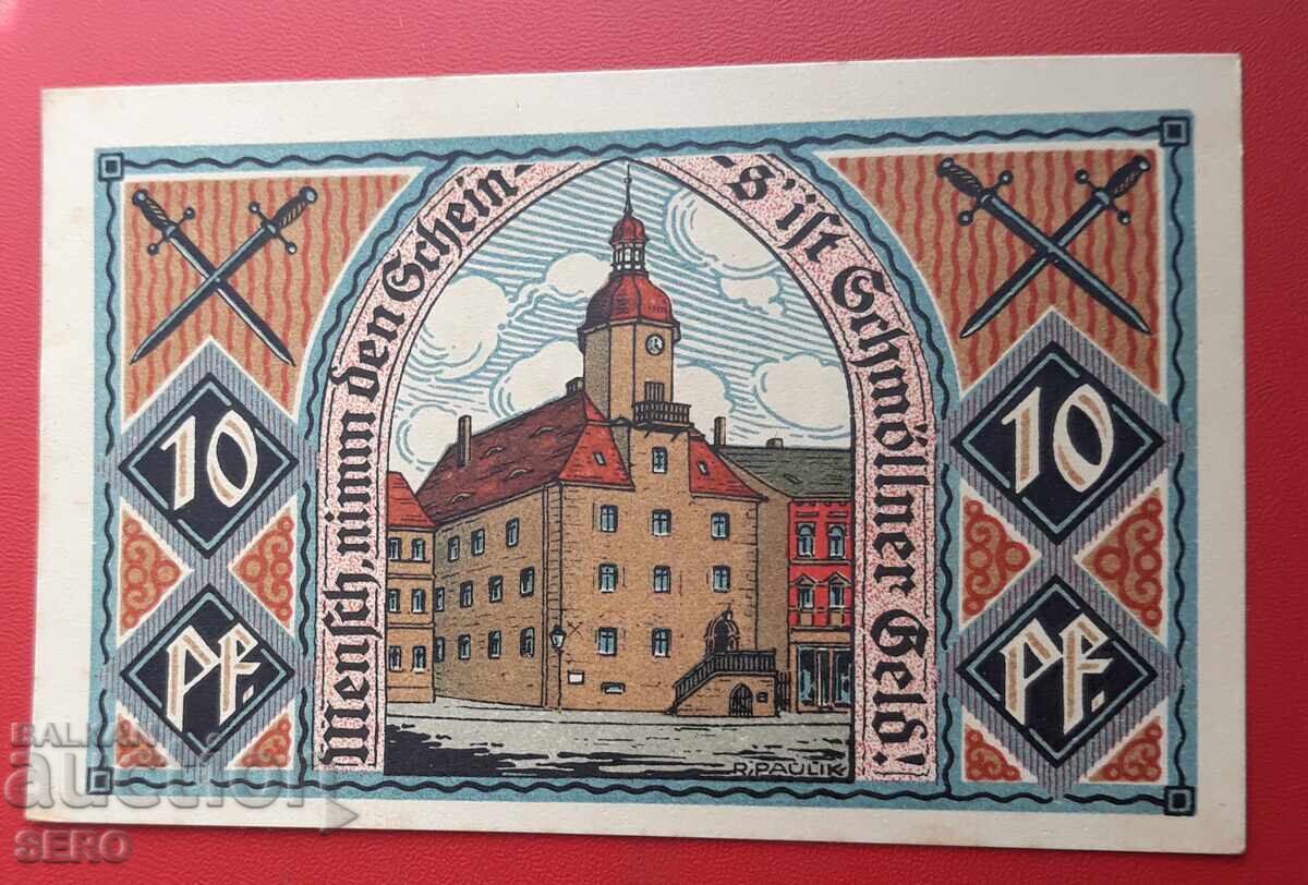 Banknote-Germany-Thuringia-Schmölln-10 pfennig 1921 Banknote-Germany-Thuringia-Schmölln-10 pfennig 1921