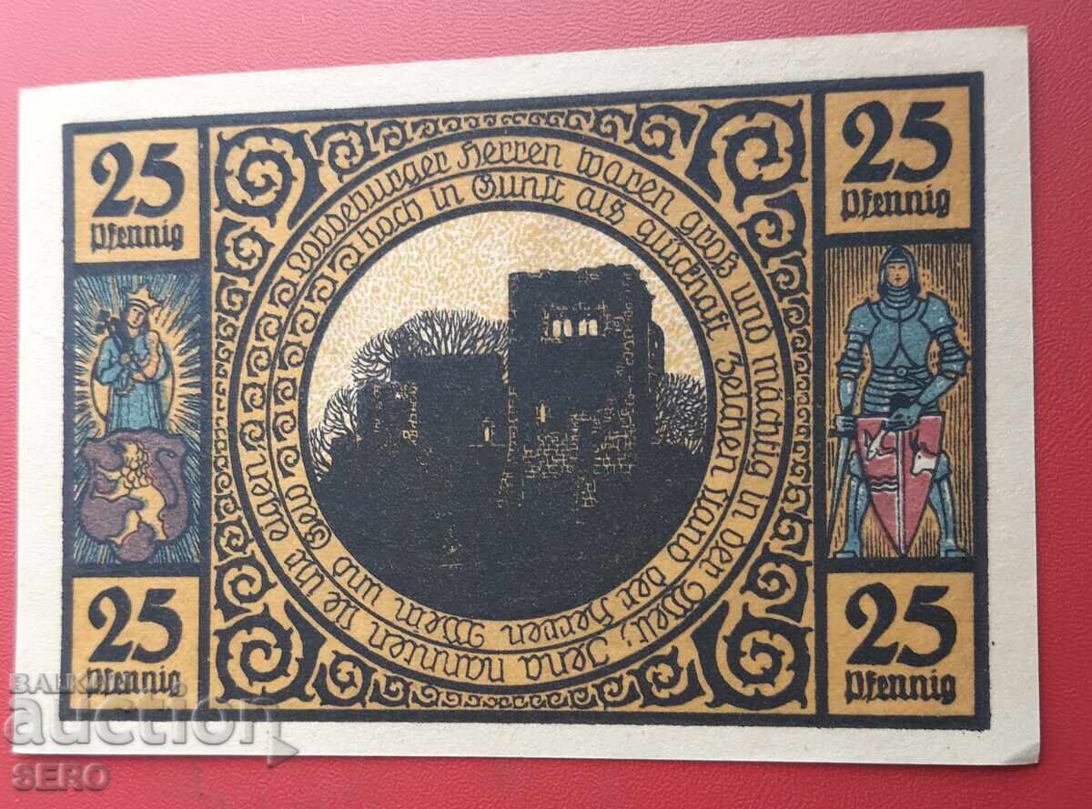 Banknote-Germany-Thuringia-Lobeda-25 pfennig 1921 with price 2.00 BGN | € 1.02