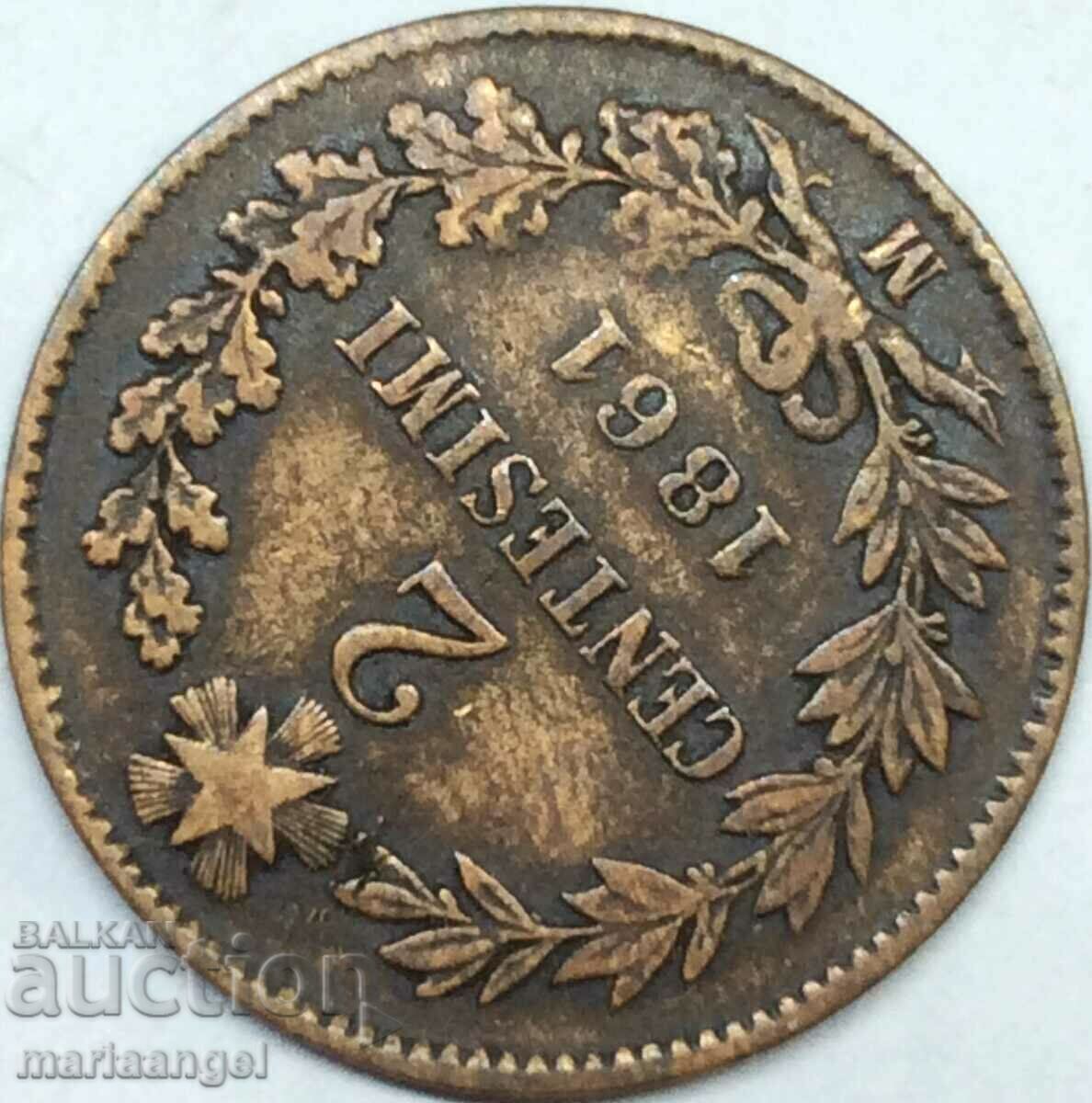 Auction  2 centesimi 1861 Italy M - Milan