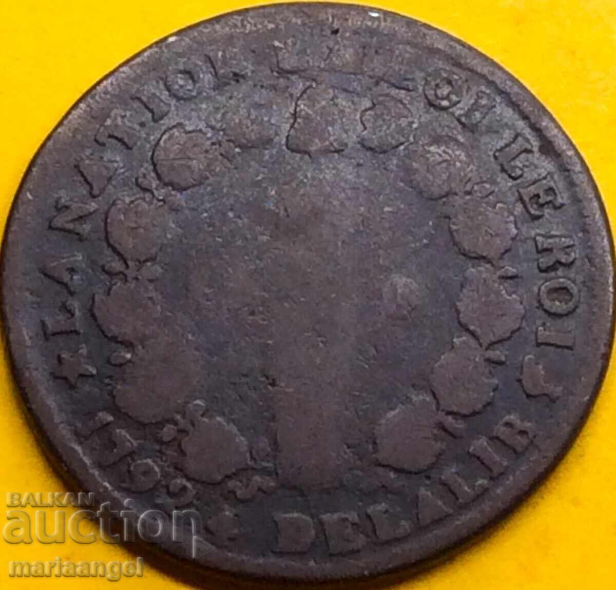 Γαλλία 1792 12 Δηνιέ M-Μασσαλία Λουδοβίκος XVI 30mm Χάλκινο - 6