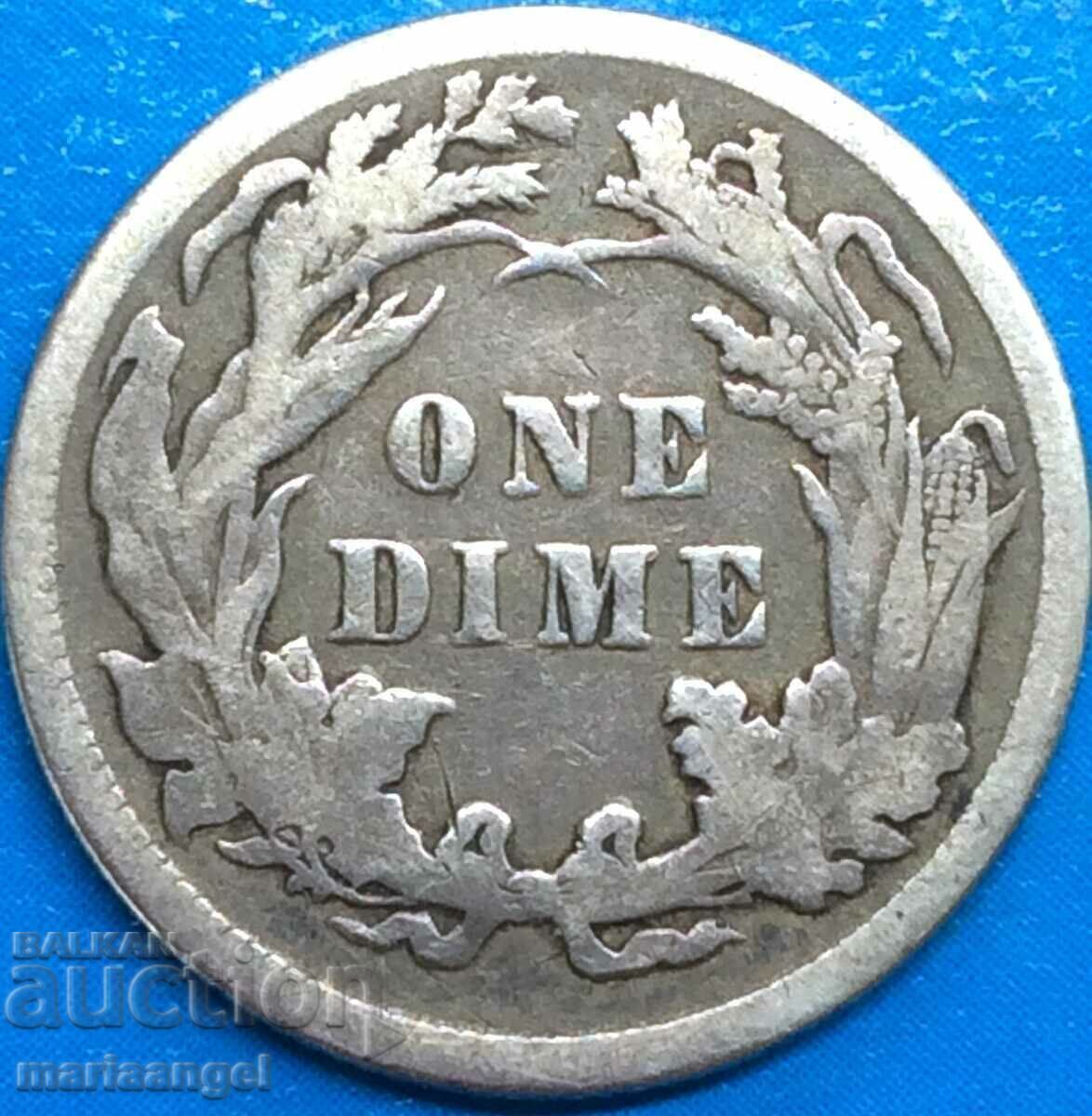 Auction  USA 1 Dime 1887 10 Cents "Seated Liberty" Silver