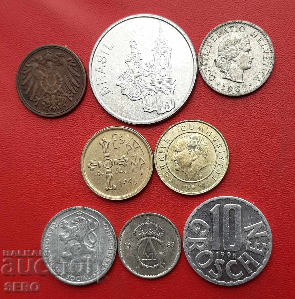 Mixed lot of 8 coins with price 1.01 BGN | € 0.52 Mixed lot of 8 coins with price 1.01 BGN | € 0.52