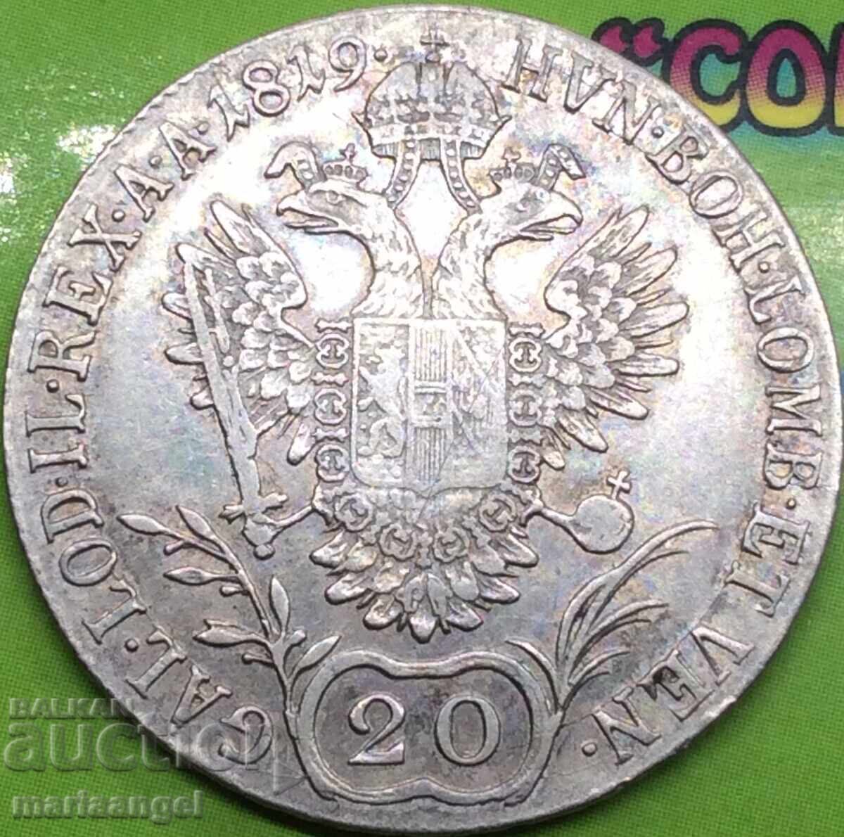 20 Kreuzer 1819 M-Milan Austria for Italy Lombardy Veneto - 6 20 Kreuzer 1819 M-Milan Austria for Italy Lombardy Veneto - 6