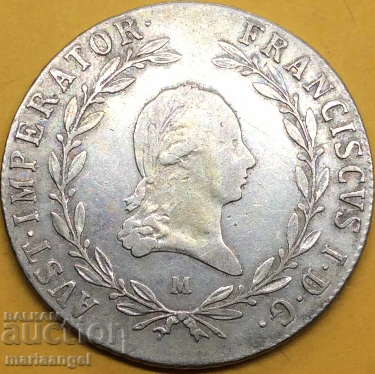 20 Kreuzer 1819 M-Milan Austria for Italy Lombardy Veneto 20 Kreuzer 1819 M-Milan Austria for Italy Lombardy Veneto