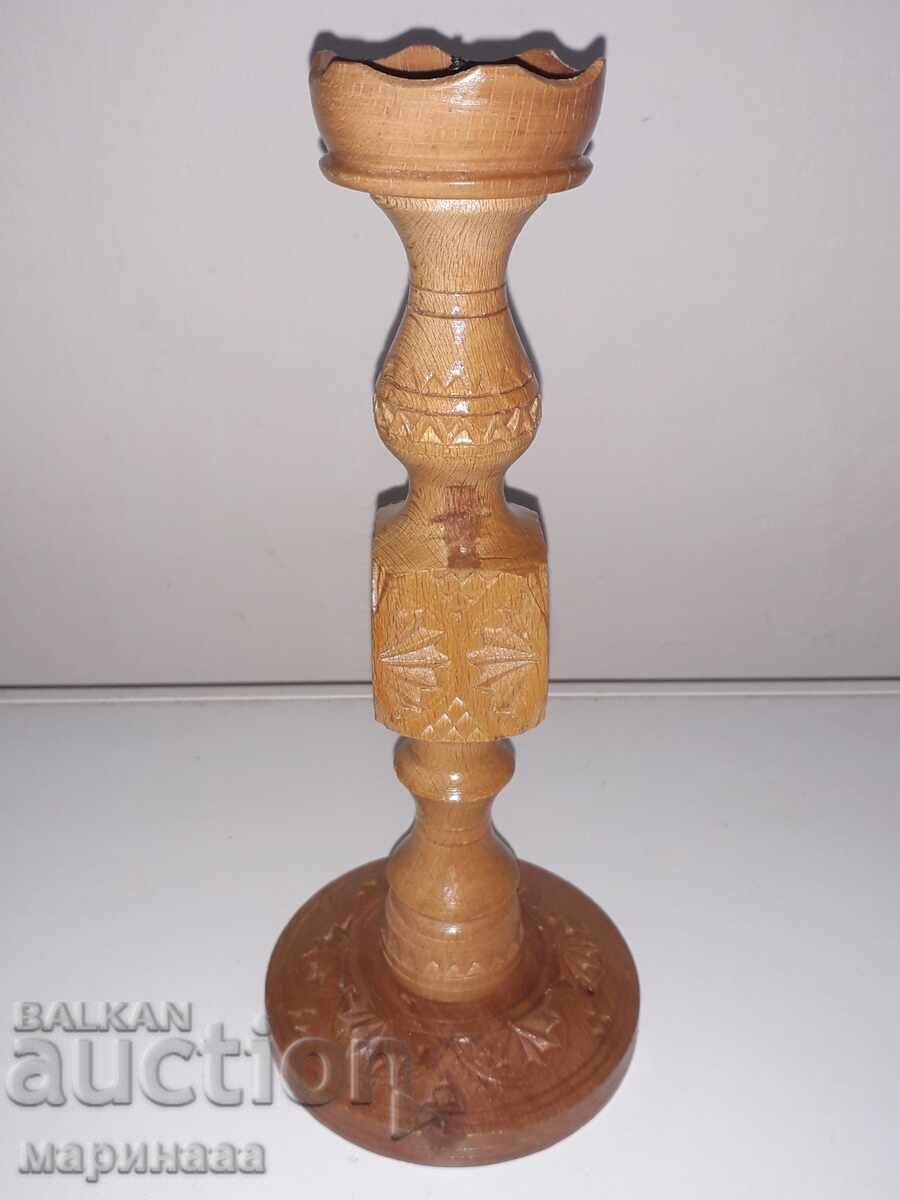 OLD CANDLESTICK. WOOD CARVING with price 7.00 BGN | € 3.58