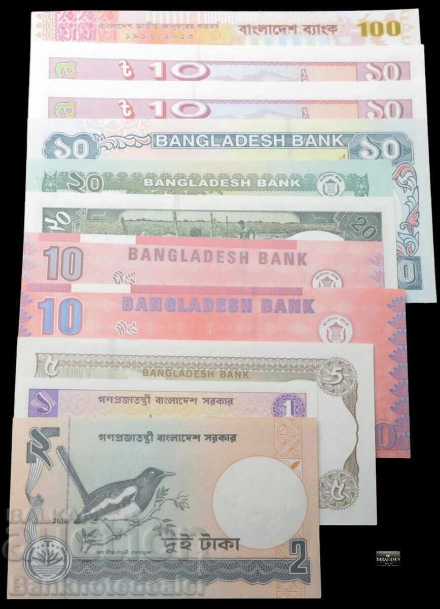 Bangladesh lot of 11 banknotes 2002 to 2010 Uncirculated with price 55.00 BGN | € 28.12