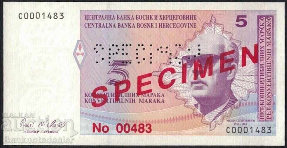Βοσνία 5 Konvertibilnih Maraka 1998 ΔΟΚΙΜΙΟ Pick 62s1