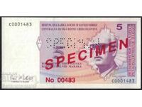 Βοσνία 5 Konvertibilnih Maraka 1998 ΔΟΚΙΜΙΟ Pick 62s1