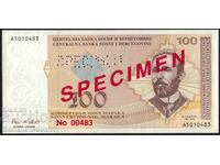 Bosnia 100 Convertible Marks 1998 SPECIMEN Pick 70s