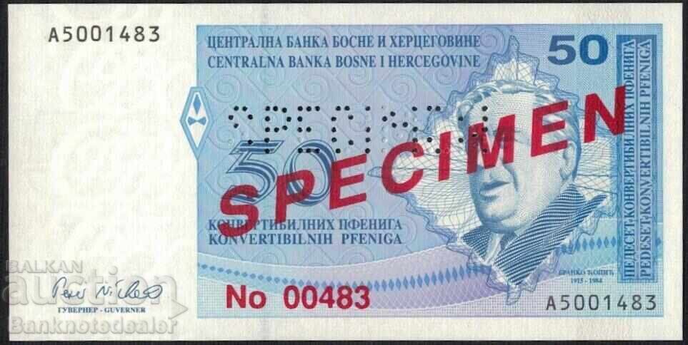 Bosnia și Herțegovina 50 Pfenigi Convertibili 1998 SPECIMEN