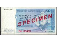 Bosnia and Herzegovina 50 Convertible Pfennig 1998 SPECIMEN