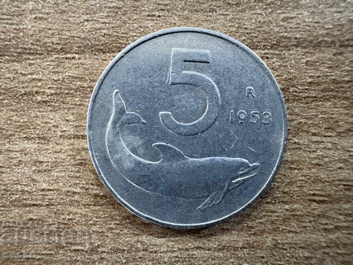 Ιταλία - 5 λίρες (1953) Ιταλία - 5 λίρες (1953)