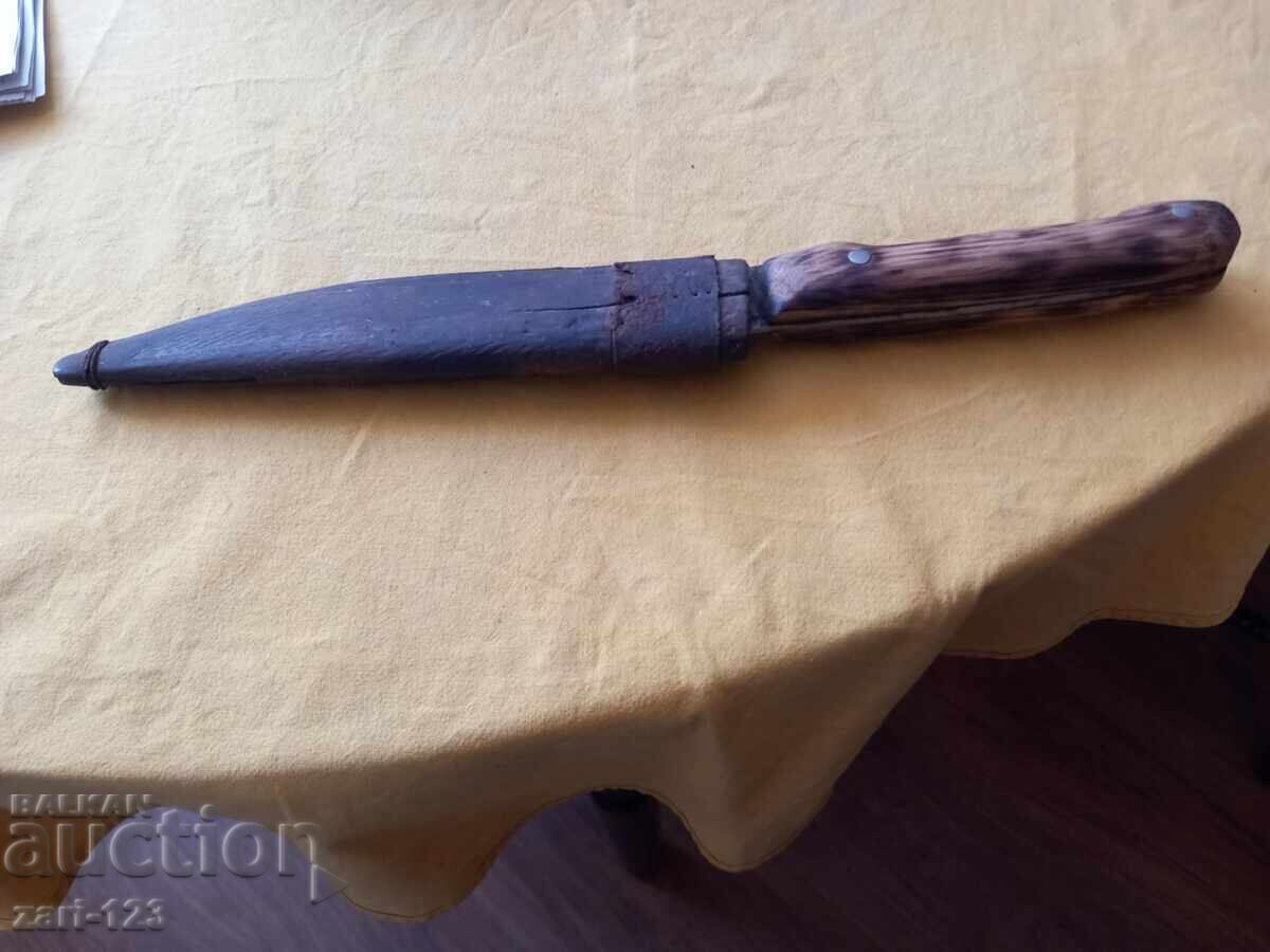 Σταθερό μαχαίρι ξύλινη θήκη Σταθερό μαχαίρι ξύλινη θήκη
