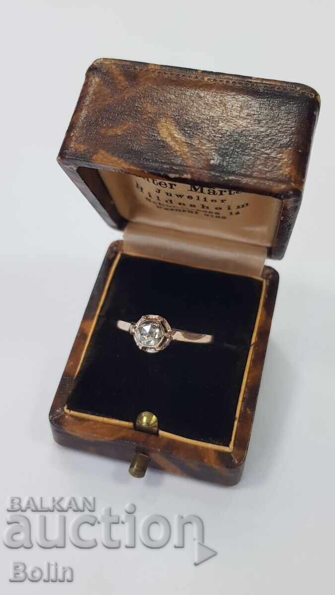 Rare Gold Diamond Rose Ladies Ring - 19th Century with price 780.00 BGN | € 398.81
