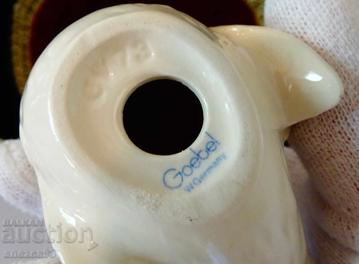 Porcelain figure bird Sparrow, Goebel, gold - 7