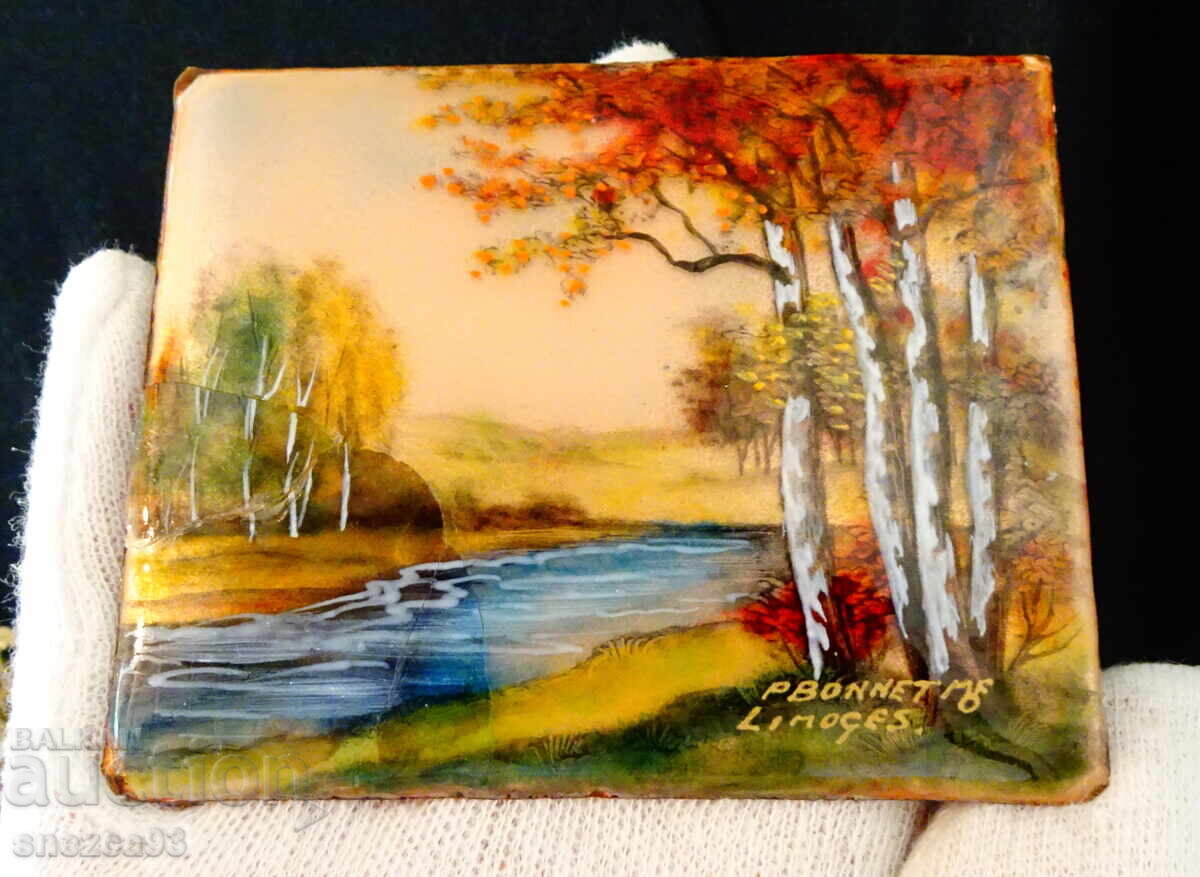 Limoges Enamel Painting by P. Bonnet - 7
