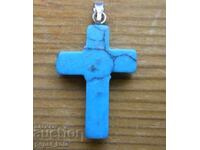 μετάλλιο - σταυρός - τιρκουάζ