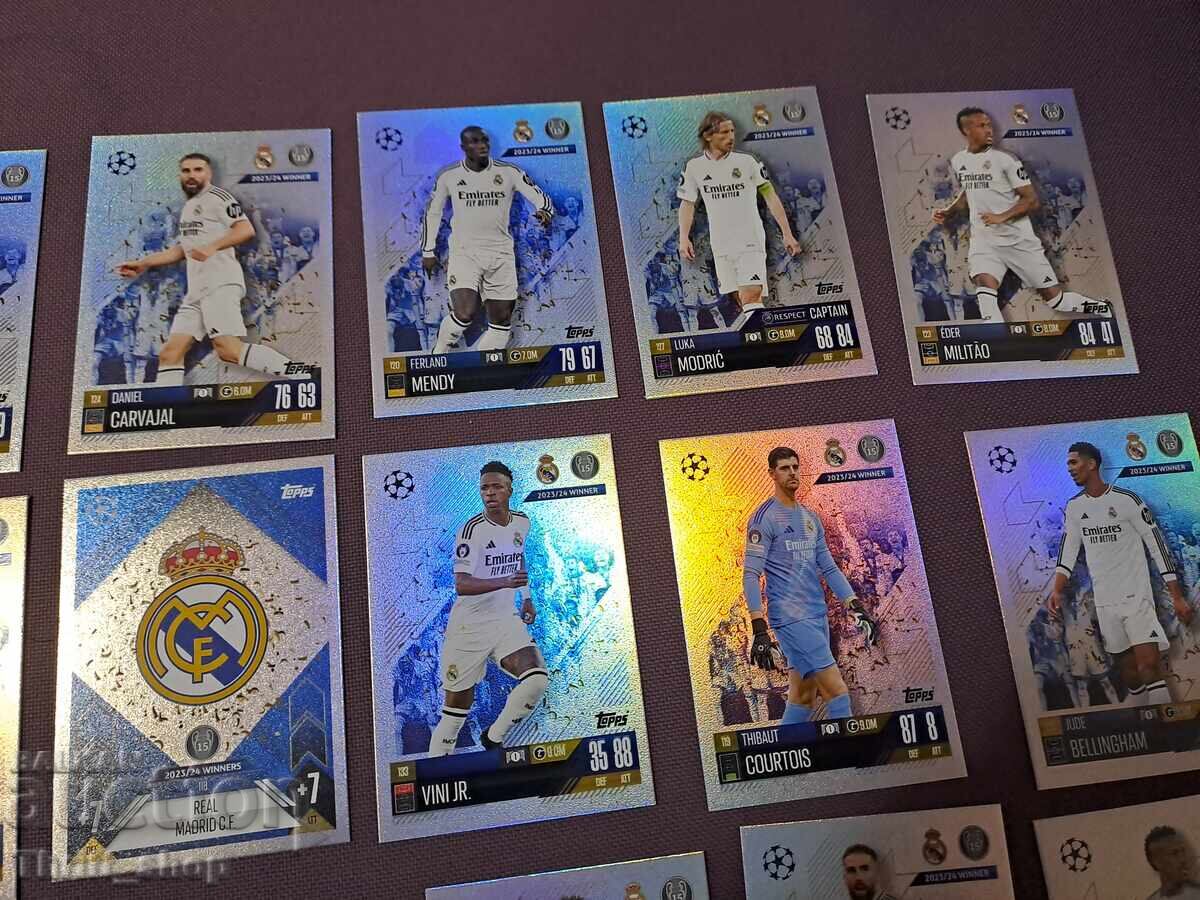 Παράδοση Φωτογραφίες ποδοσφαίρου Match Attax - Ρεάλ Μαδρίτης Real Madrid - 18 τμχ