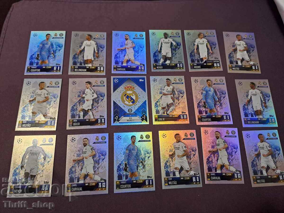Φωτογραφίες ποδοσφαίρου Match Attax - Ρεάλ Μαδρίτης Real Madrid - 18 τμχ