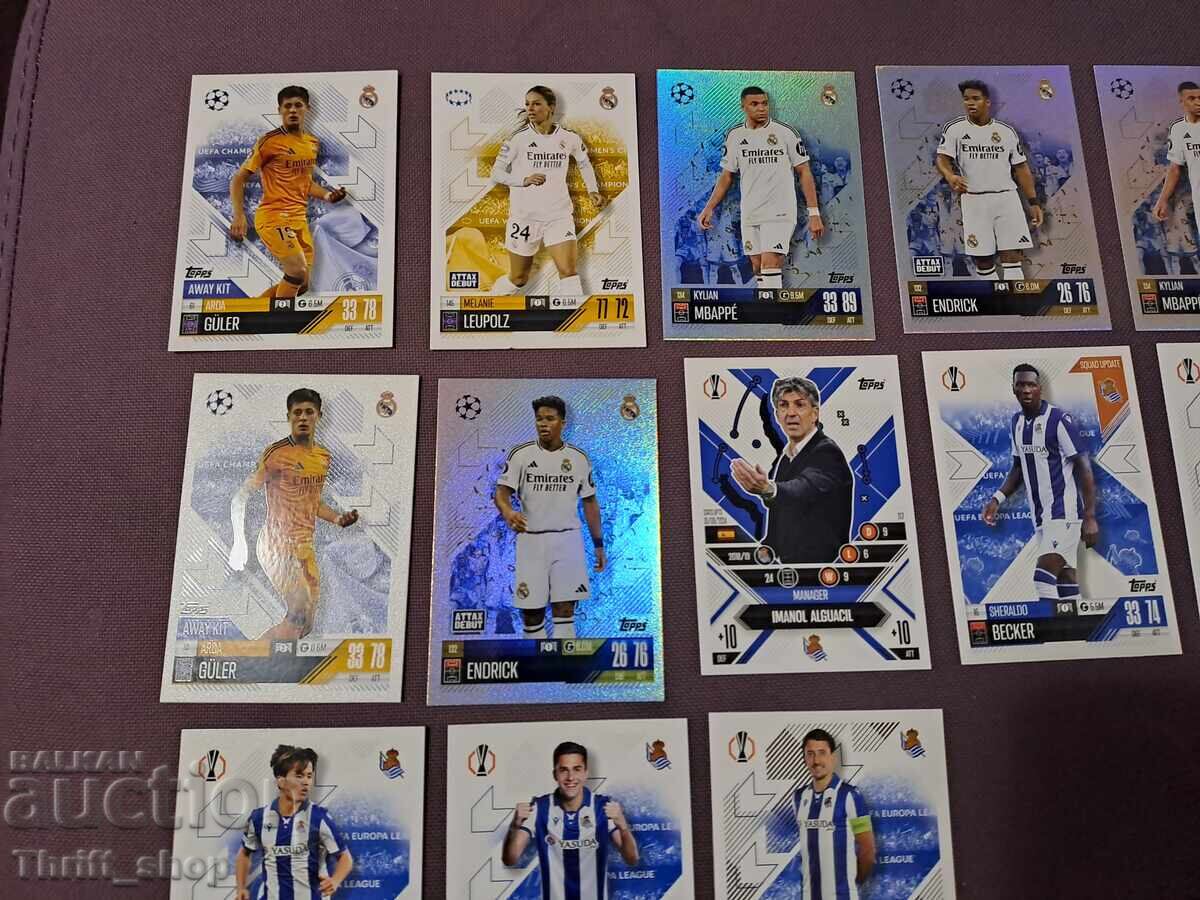 Match Attax Football Cards - Real Madrid and Espanyol - 15 pcs with price 7.00 BGN | € 3.58