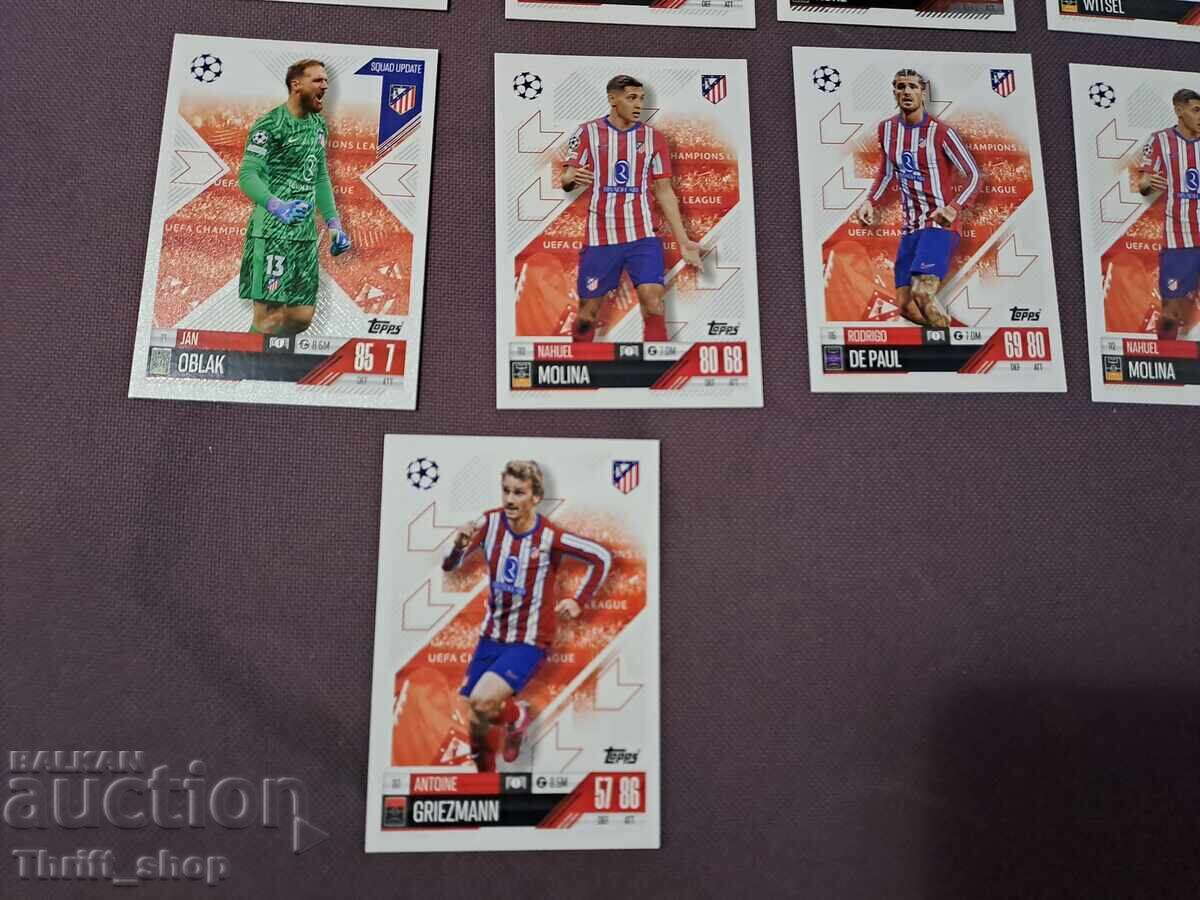 Match Attax Football Cards - Atletico Madrid 11 pieces with price 5.00 BGN | € 2.56