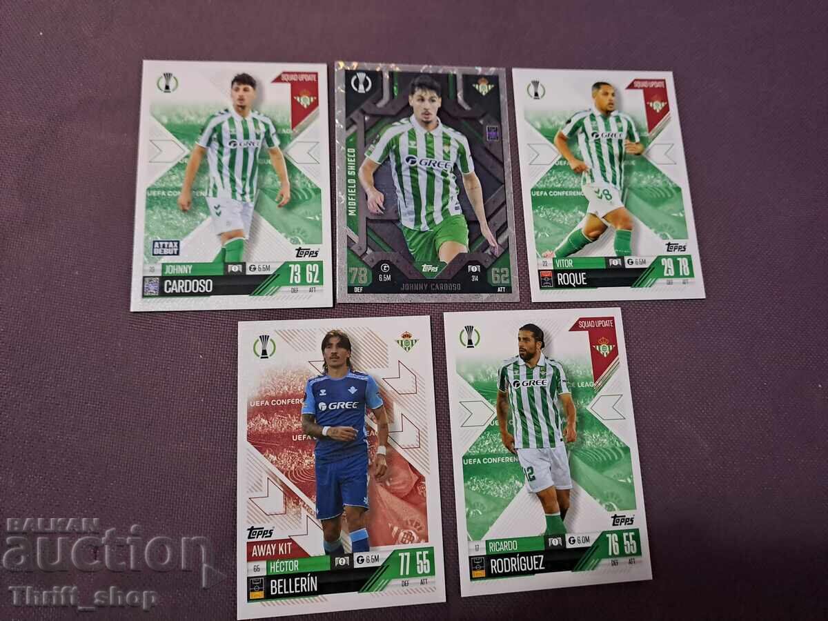 Χαρτιά ποδοσφαίρου Match Attax - Μπέτις - 5 τεμάχια