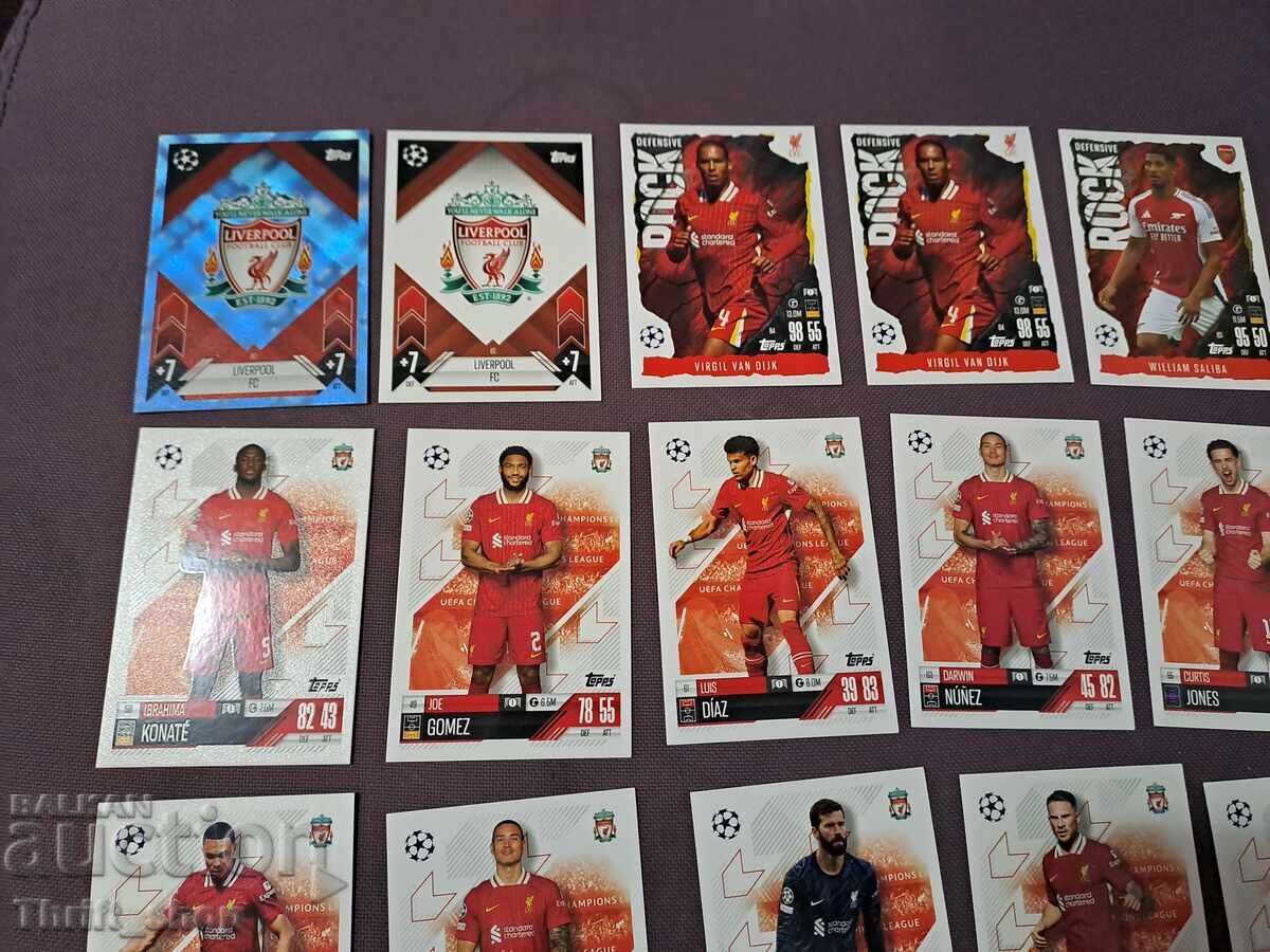 Match Attax Football Cards - Liverpool - 19 pieces with price 10.00 BGN | € 5.11