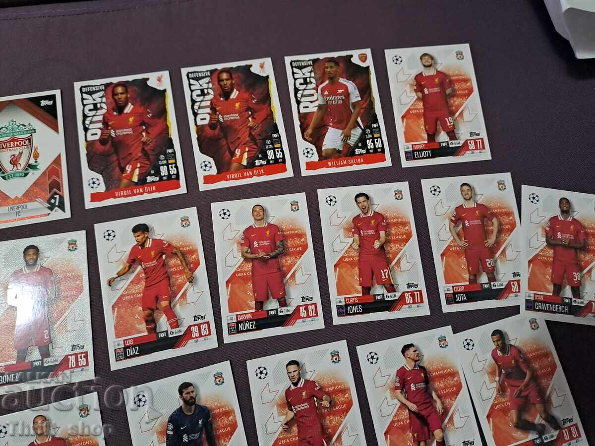 Auction  Match Attax Football Cards - Liverpool - 19 pieces