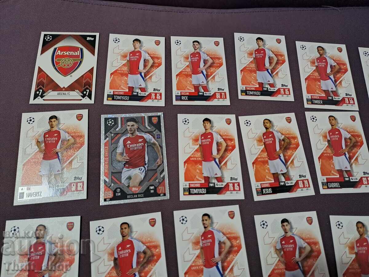 Match Attax Football Cards - Arsenal - 26 Pieces with price 10.00 BGN | € 5.11