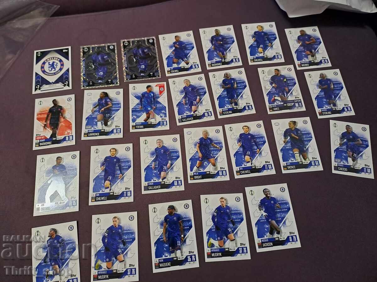 Κάρτες ποδοσφαίρου Match Attax - Τσέλσι - 26 τεμάχια